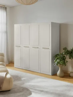 Modularer Drehtürenschrank Charlotte, 200 cm Breite, mehrere Varianten