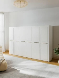 Modularer Drehtürenschrank Charlotte, 300 cm Breite, mehrere Varianten