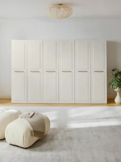 Modularer Drehtürenschrank Charlotte, 300 cm Breite, mehrere Varianten