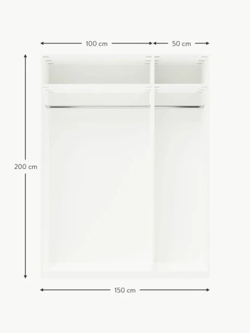 Modularer Drehtürenschrank Charlotte, 150 cm Breite, mehrere Varianten