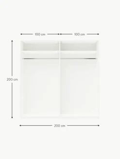 Modularer Drehtürenschrank Charlotte, 200 cm Breite, mehrere Varianten
