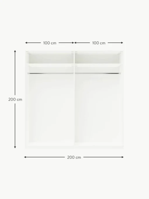 Modularer Drehtürenschrank Charlotte, 200 cm Breite, mehrere Varianten