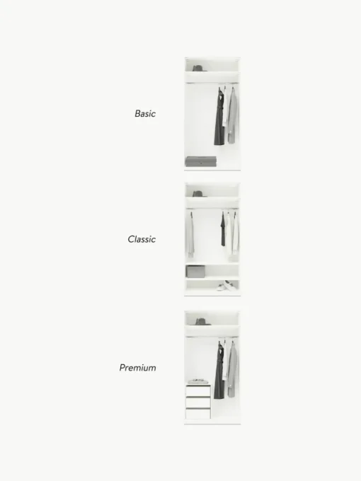 Modularer Drehtürenschrank Simone, 100 cm Breite, mehrere Varianten