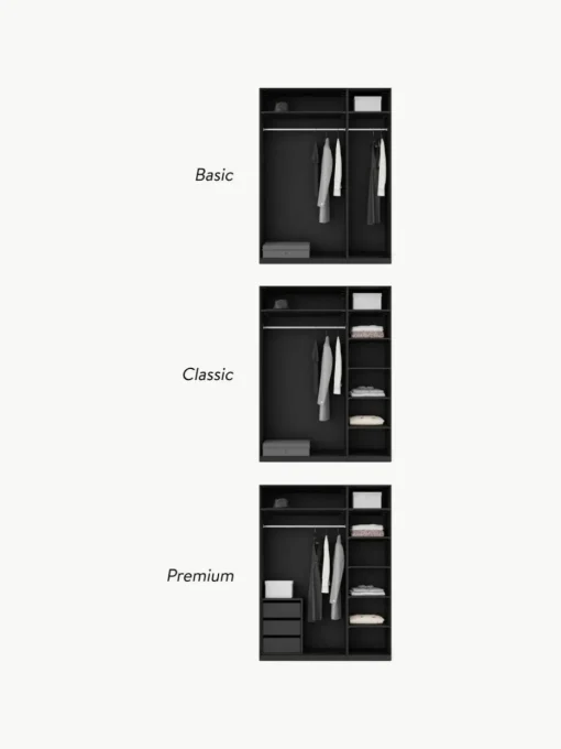 Modularer Drehtürenschrank Simone, 150 cm Breite, mehrere Varianten