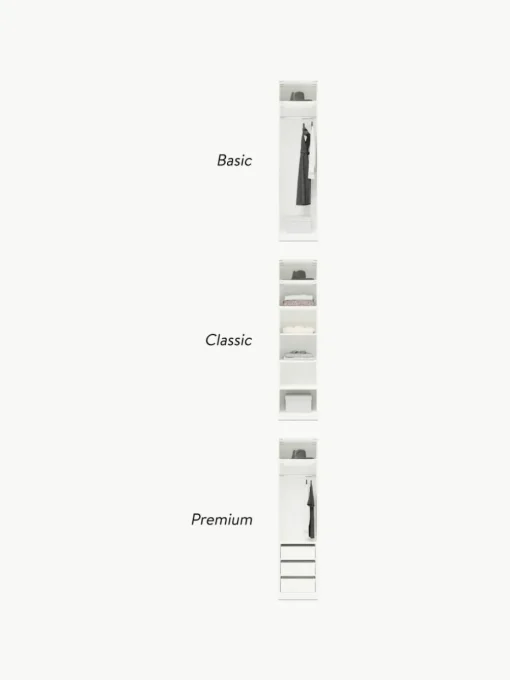 Modularer Drehtürenschrank Charlotte, 50 cm Breite, mehrere Varianten
