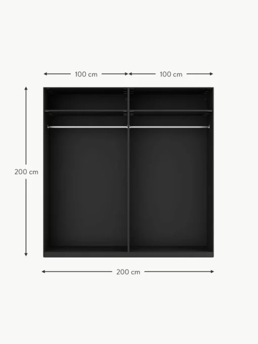 Modularer Drehtürenschrank Leon, 200 cm Breite, mehrere Varianten
