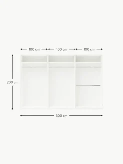 Modularer Drehtürenschrank Charlotte, 300 cm Breite, mehrere Varianten