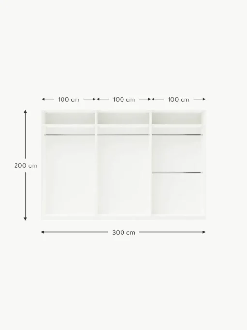 Modularer Drehtürenschrank Charlotte, 300 cm Breite, mehrere Varianten