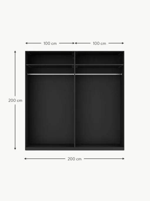 Modularer Drehtürenschrank Simone, 200 cm Breite, mehrere Varianten