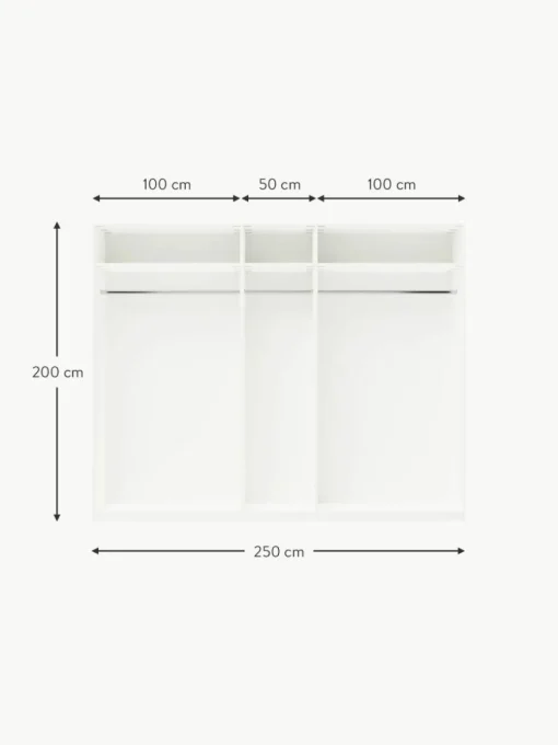 Modularer Drehtürenschrank Leon, 250 cm Breite, mehrere Varianten