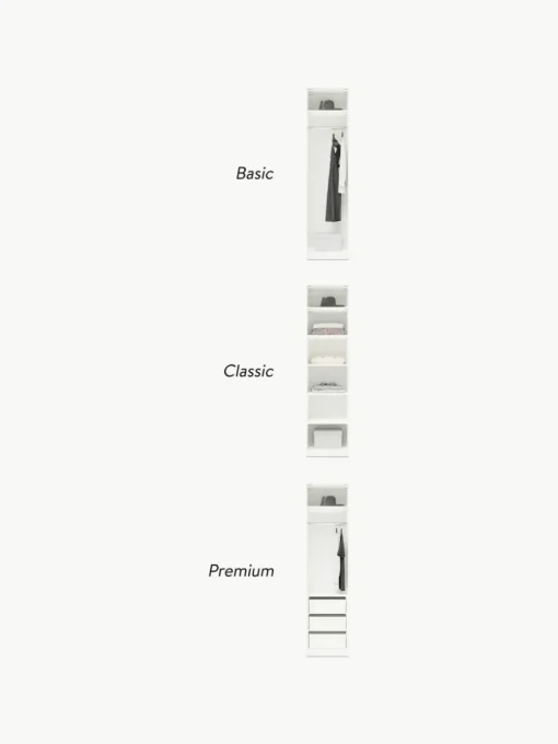 Modularer Drehtürenschrank Simone, 50 cm Breite, mehrere Varianten
