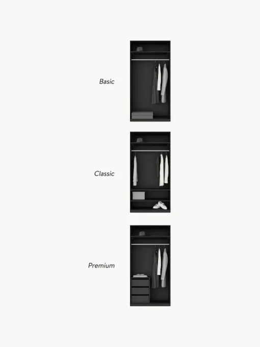Modularer Drehtürenschrank Leon, 100 cm Breite, mehrere Varianten