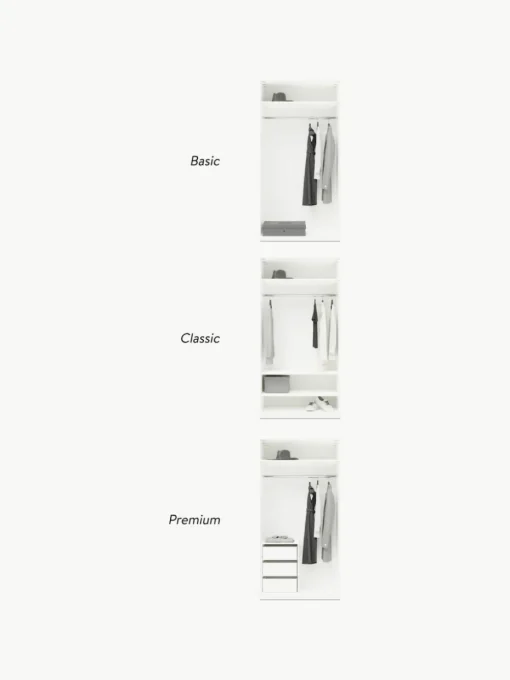 Modularer Drehtürenschrank Leon, 100 cm Breite, mehrere Varianten