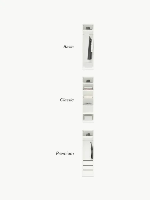 Modularer Drehtürenschrank Leon, 50 cm Breite, mehrere Varianten