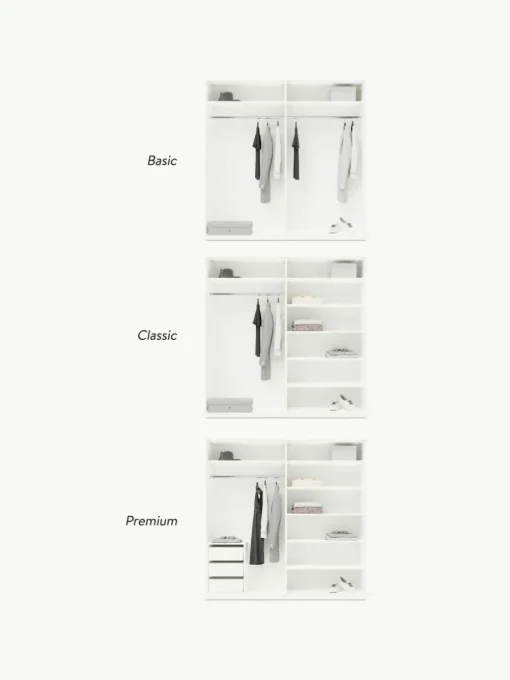 Modularer Drehtürenschrank Simone, 200 cm Breite, mehrere Varianten