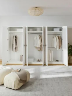 Modularer Drehtürenschrank Charlotte, 300 cm Breite, mehrere Varianten