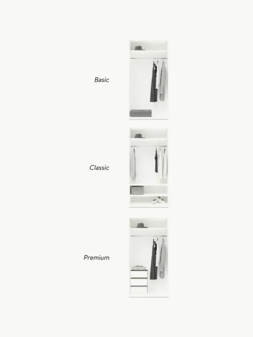 Modularer Drehtürenschrank Charlotte, 100 cm Breite, mehrere Varianten