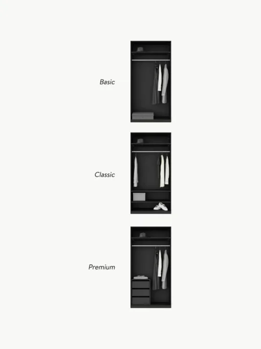 Modularer Drehtürenschrank Simone, 100 cm Breite, mehrere Varianten