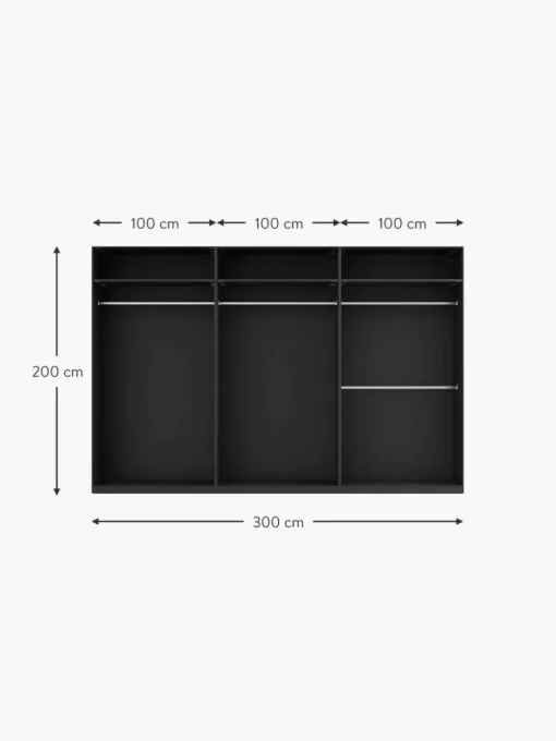 Modularer Drehtürenschrank Simone, 300 cm Breite, mehrere Varianten