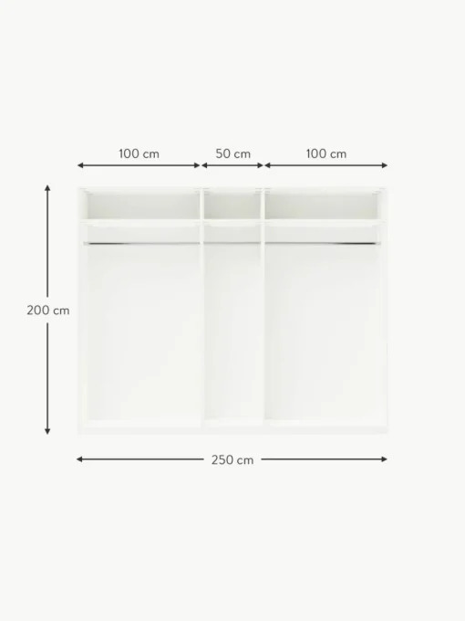 Modularer Drehtürenschrank Charlotte, 250 cm Breite, mehrere Varianten