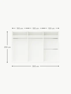 Modularer Drehtürenschrank Charlotte, 300 cm Breite, mehrere Varianten