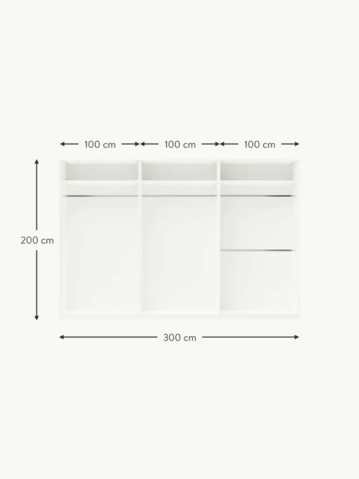Modularer Drehtürenschrank Charlotte, 300 cm Breite, mehrere Varianten