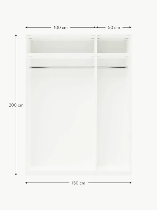 Modularer Drehtürenschrank Charlotte, 150 cm Breite, mehrere Varianten