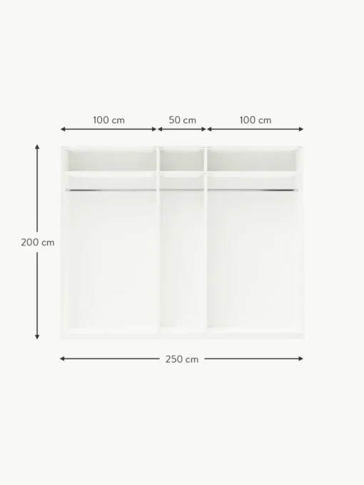 Modularer Drehtürenschrank Simone, 250 cm Breite, mehrere Varianten