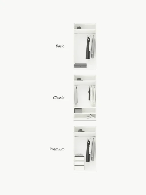 Modularer Drehtürenschrank Charlotte, 100 cm Breite, mehrere Varianten