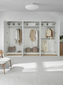 Modularer Drehtürenschrank Leon, 300 cm Breite, mehrere Varianten