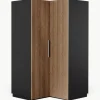 Modularer Eck-Kleiderschrank Simone, 115 cm Breite