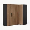 Modularer Eck-Kleiderschrank Simone, 215 cm Breite, mehrere Varianten