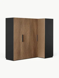 Modularer Eck-Kleiderschrank Simone, 215 cm Breite, mehrere Varianten