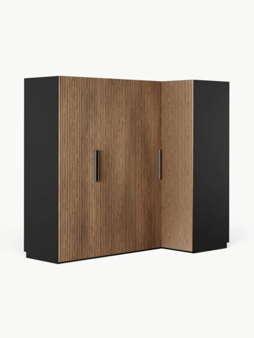Modularer Eck-Kleiderschrank Simone, 215 cm Breite, mehrere Varianten