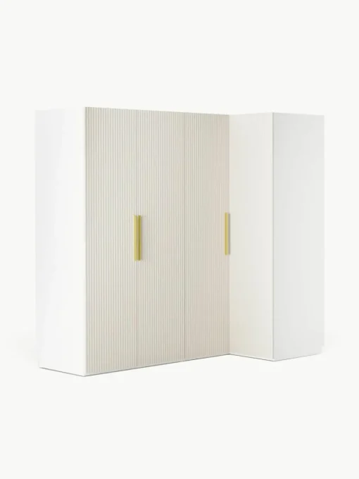 Modularer Eck-Kleiderschrank Simone, 215 cm Breite, mehrere Varianten