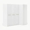 Modularer Eck-Kleiderschrank Charlotte, 215 cm Breite, mehrere Varianten