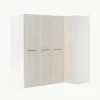 Modularer Eck-Kleiderschrank Charlotte, 215 cm Breite, mehrere Varianten