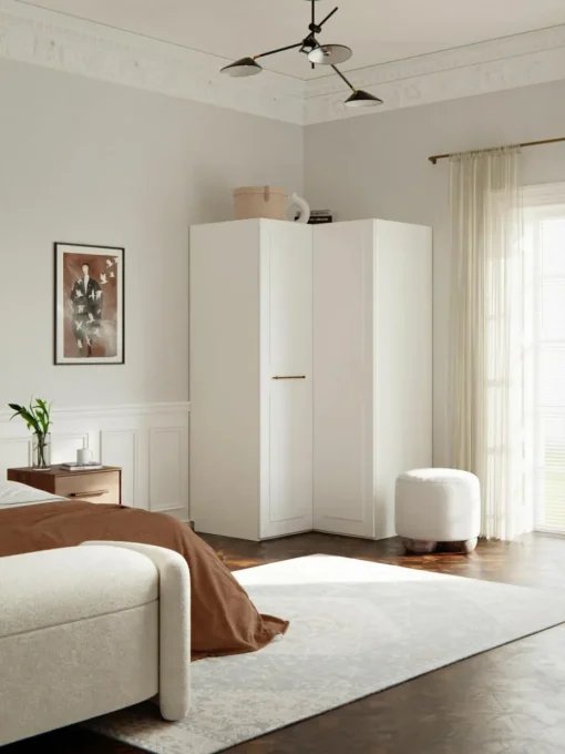 Modularer Eck-Kleiderschrank Charlotte, 115 cm Breite