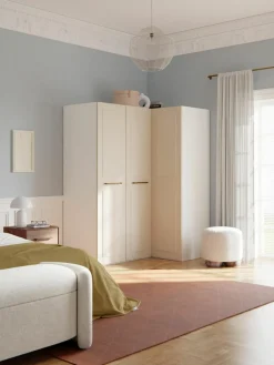 Modularer Eck-Kleiderschrank Charlotte, 165 cm Breite, mehrere Varianten