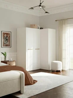 Modularer Eck-Kleiderschrank Charlotte, 165 cm Breite, mehrere Varianten
