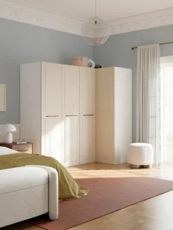 Modularer Eck-Kleiderschrank Charlotte, 215 cm Breite, mehrere Varianten