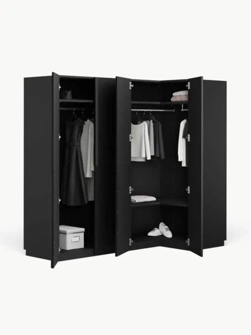Modularer Eck-Kleiderschrank Leon, 215 cm Breite, mehrere Varianten