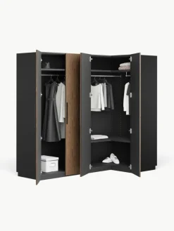 Modularer Eck-Kleiderschrank Simone, 215 cm Breite, mehrere Varianten