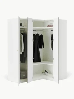 Modularer Eck-Kleiderschrank Charlotte, 165 cm Breite, mehrere Varianten