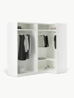 Modularer Eck-Kleiderschrank Simone, 215 cm Breite, mehrere Varianten
