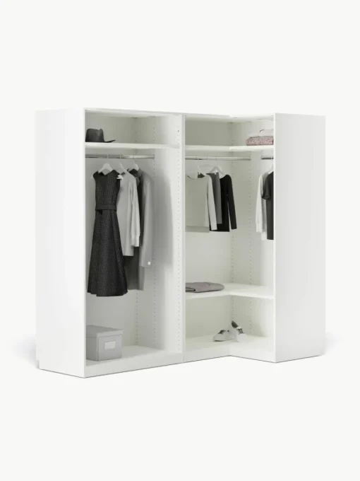 Modularer Eck-Kleiderschrank Simone, 215 cm Breite, mehrere Varianten