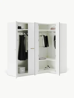 Modularer Eck-Kleiderschrank Charlotte, 215 cm Breite, mehrere Varianten