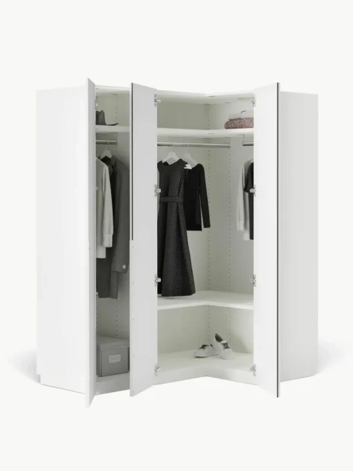 Modularer Eck-Kleiderschrank Leon, 165 cm Breite, mehrere Varianten
