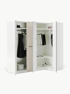 Modularer Eck-Kleiderschrank Charlotte, 215 cm Breite, mehrere Varianten
