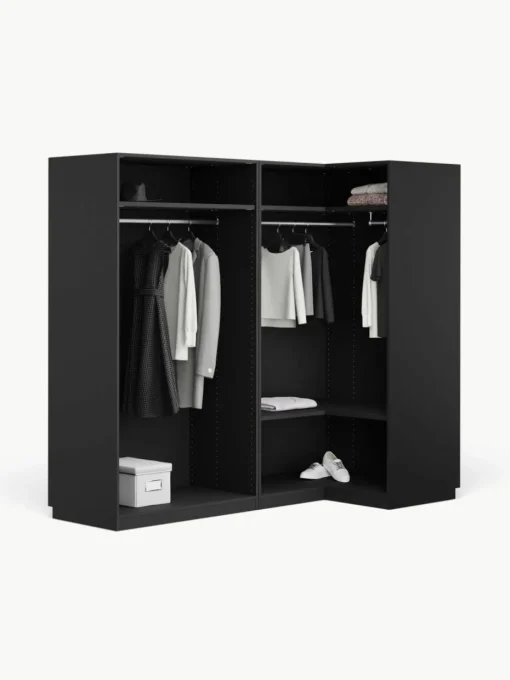 Modularer Eck-Kleiderschrank Leon, 215 cm Breite, mehrere Varianten